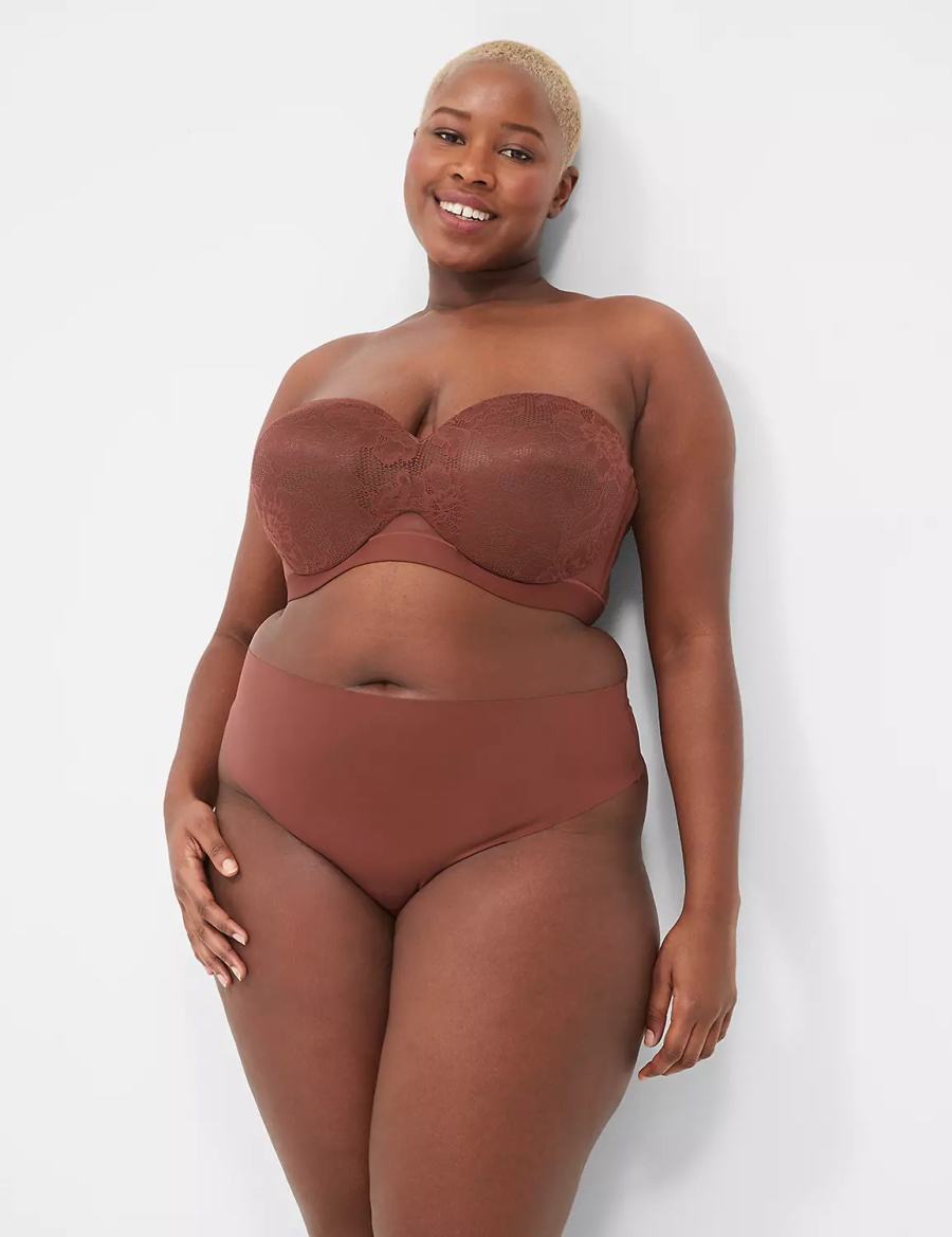 Στριγκάκι γυναικεια Lane Bryant Invisible Edge σοκολάτα | BDD3959YJ