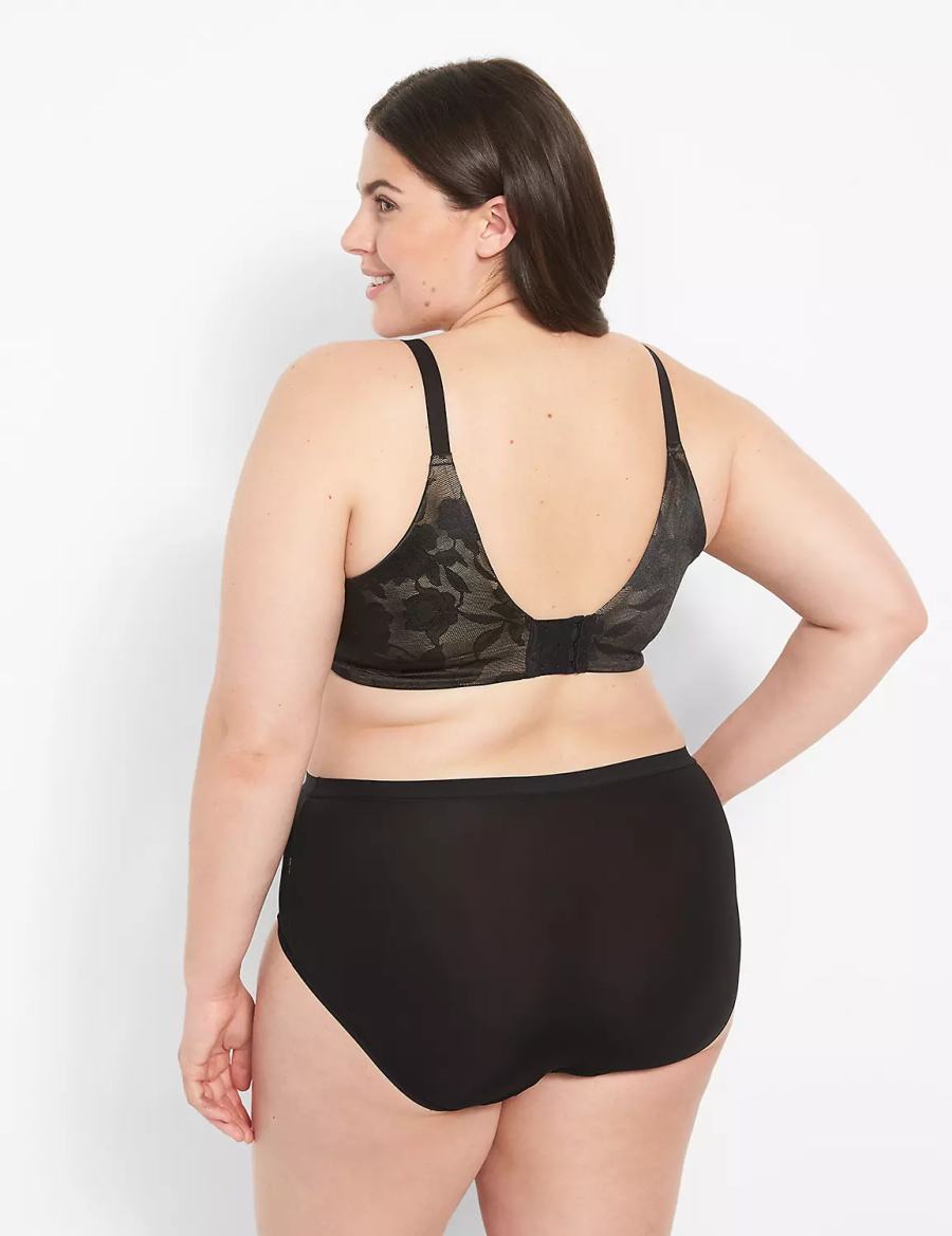 Μπραλέτες γυναικεια Lane Bryant Invisible Lace Backsmoother Lightly Lined Full Coverage μαυρα | YFQ5970ZB