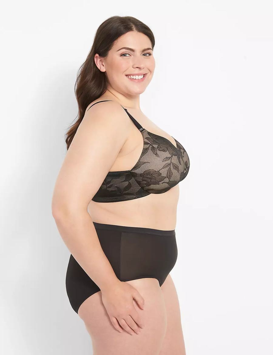 Μπραλέτες γυναικεια Lane Bryant Invisible Lace Backsmoother Lightly Lined Full Coverage μαυρα | YFQ5970ZB