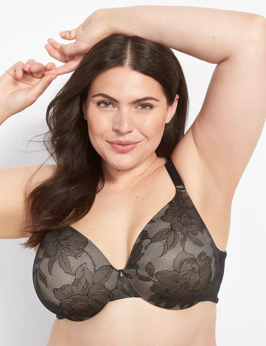 Μπραλέτες γυναικεια Lane Bryant Invisible Lace Backsmoother Lightly Lined Full Coverage μαυρα | YFQ5970ZB