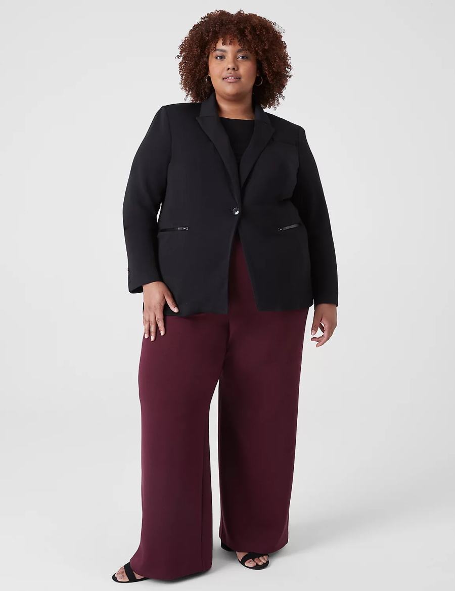 Μπουφαν γυναικεια Lane Bryant Journey Knit With Zipper Pocket μαυρα | ULY986LP