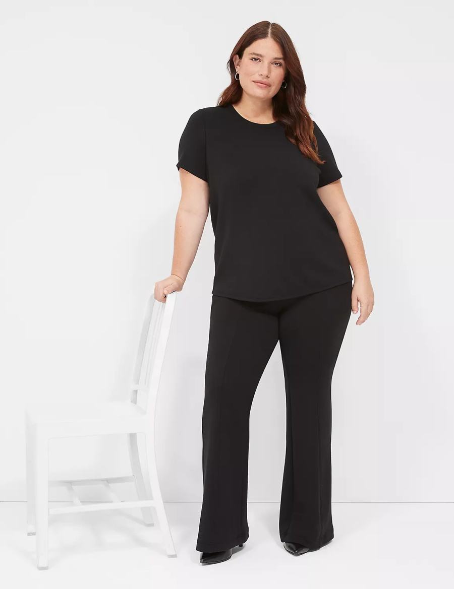 μπλουζακια γυναικεια Lane Bryant Journey Short-Sleeve Tee μαυρα | AFE766KJ