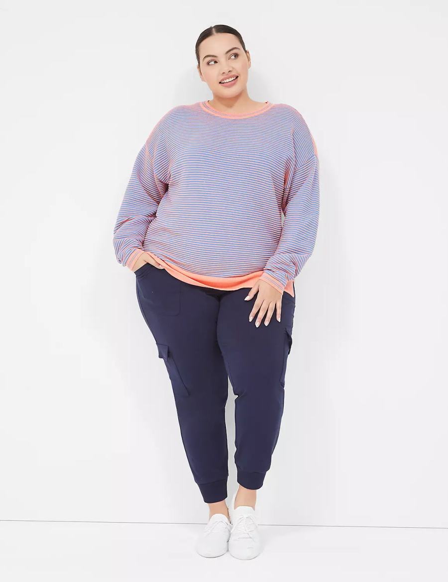 Πουλόβερ γυναικεια Lane Bryant LIVI Crew-Neck Ottoman κοραλι | JDR8226DL