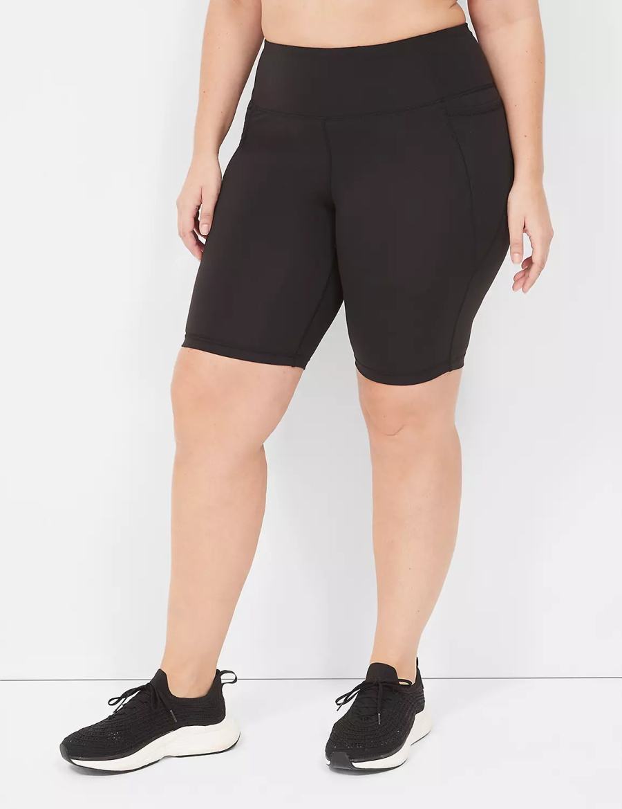 Σορτσ γυναικεια Lane Bryant LIVI High-Rise Recycled LIVI Soft Knee μαυρα | JOC3670LU