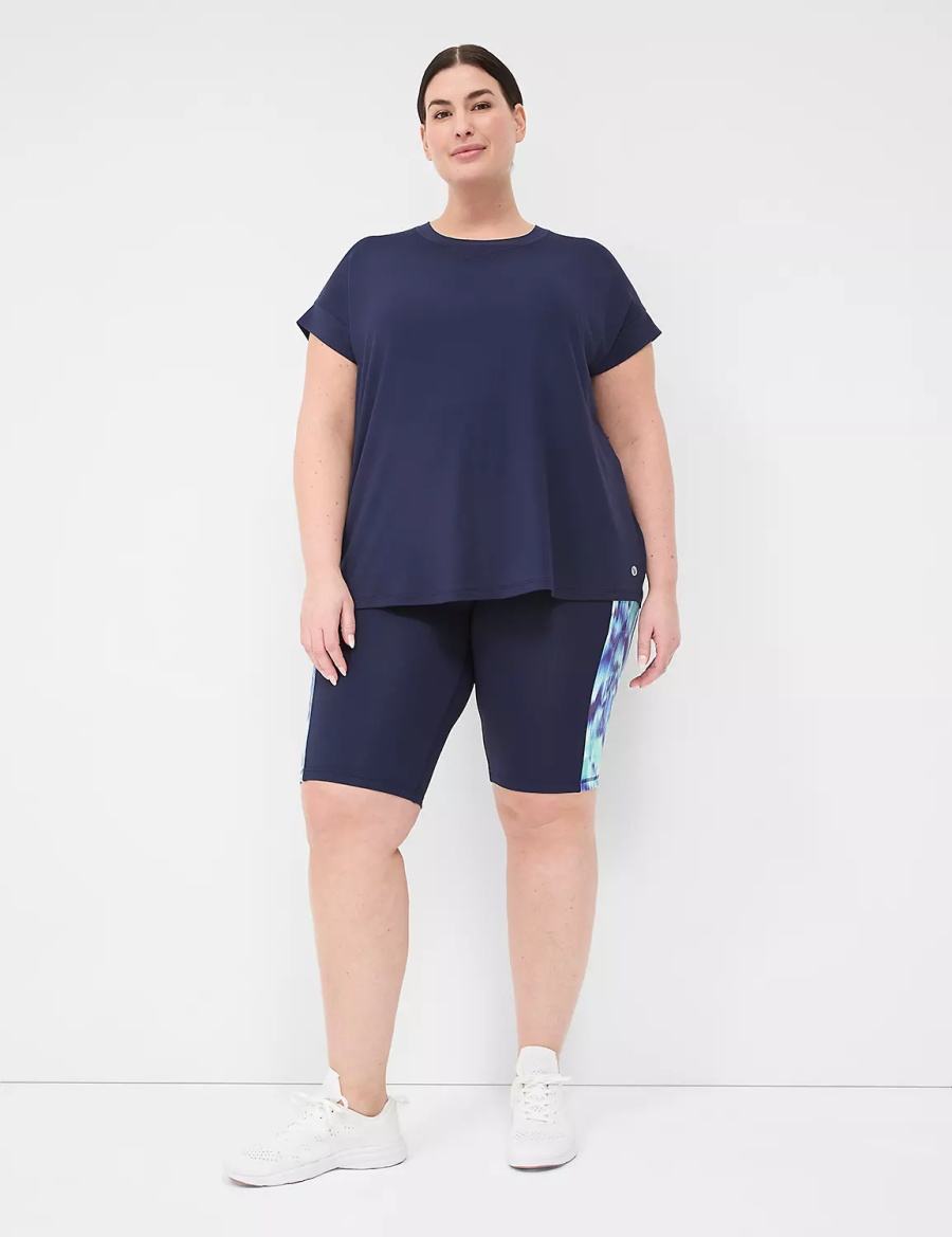 Σορτσ γυναικεια Lane Bryant LIVI High-Rise Recycled LIVI Soft Knee σκούρο μπλε | QPT1471BT