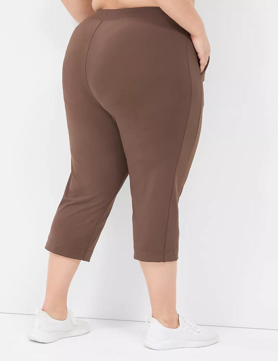 Παντελονι γυναικεια Lane Bryant LIVI Knit Capri σκούρο καφε | BAY7938UX