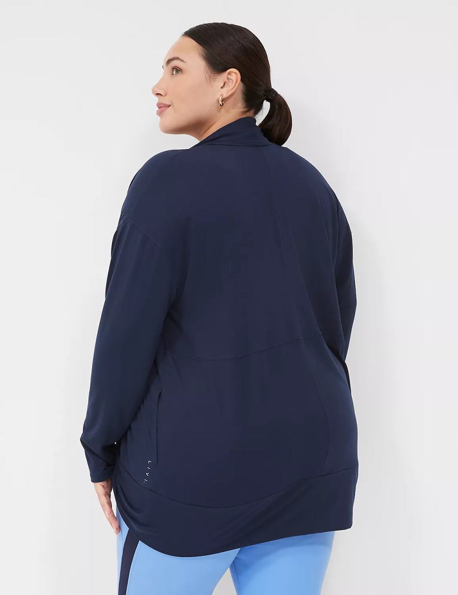 Μπουρνούζι γυναικεια Lane Bryant LIVI Recycled LIVI Soft Cocoon Overpiece σκουρο μπλε | LRR7931FA