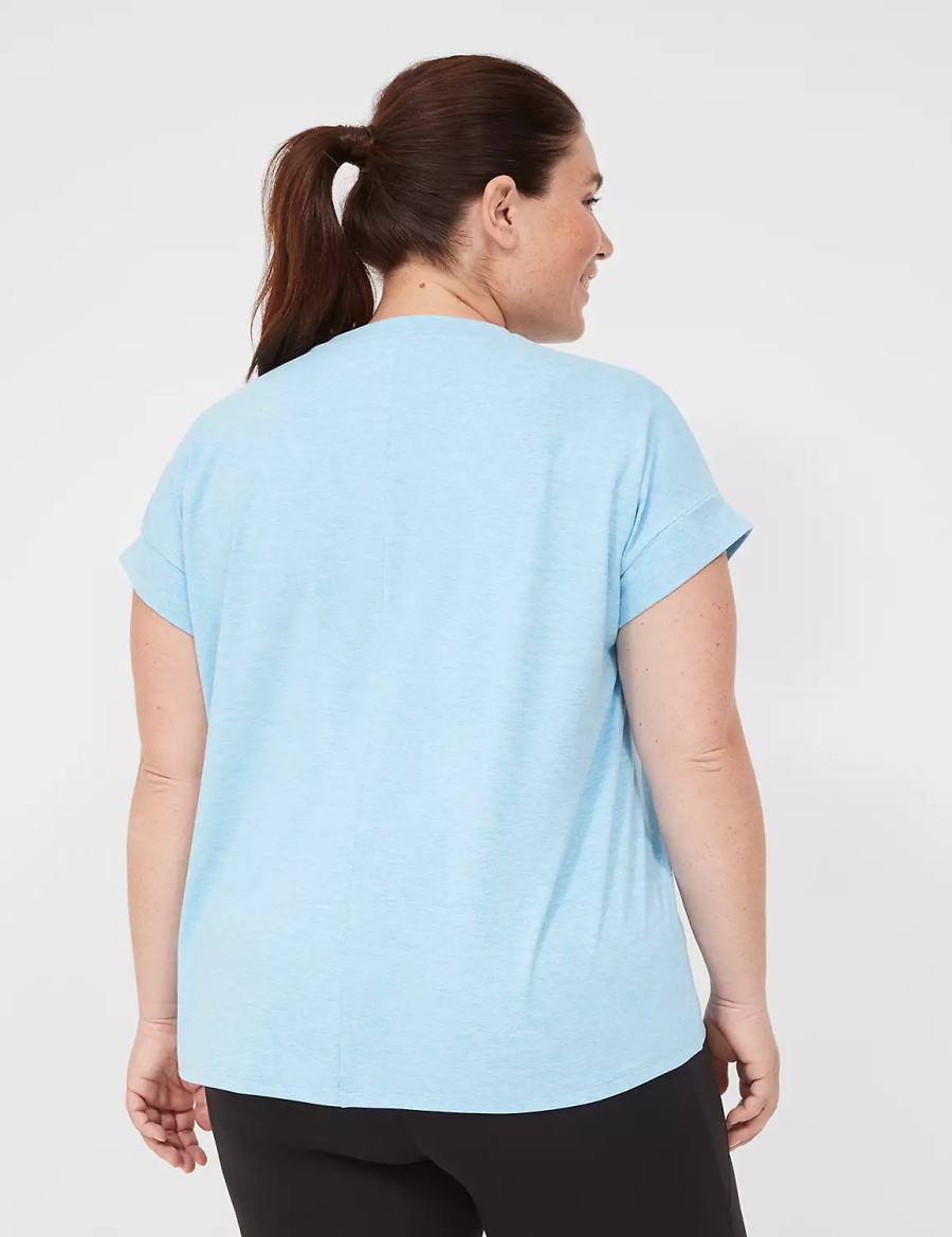 μπλουζακια γυναικεια Lane Bryant LIVI Soft Crew-Neck Recycled Tee μπλε | CJN6065YD