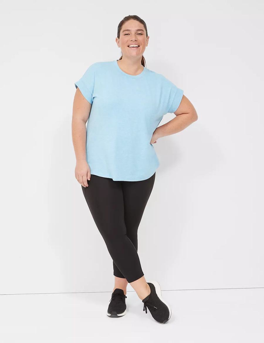 μπλουζακια γυναικεια Lane Bryant LIVI Soft Crew-Neck Recycled Tee μπλε | CJN6065YD