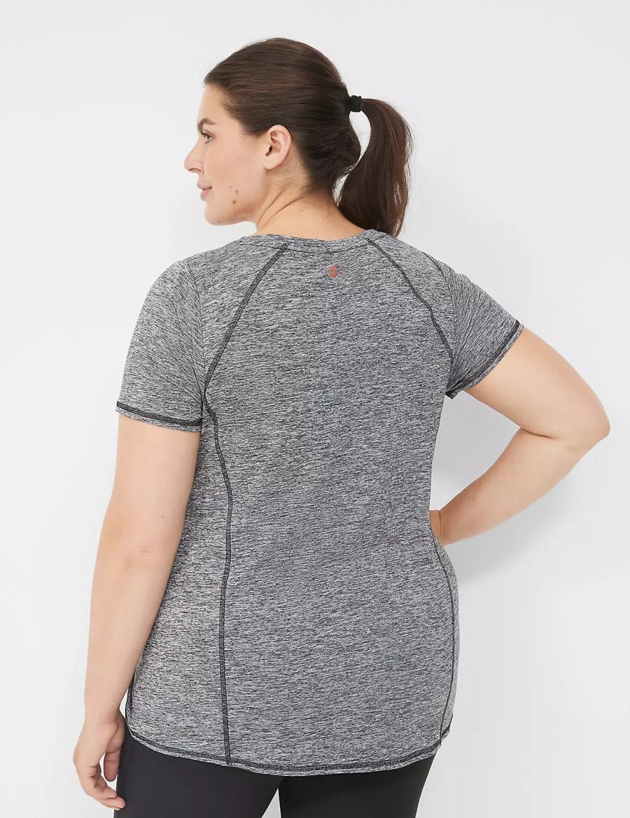 μπλουζακια γυναικεια Lane Bryant LIVI Wicking Active Tee μαυρα | TYD7460HJ