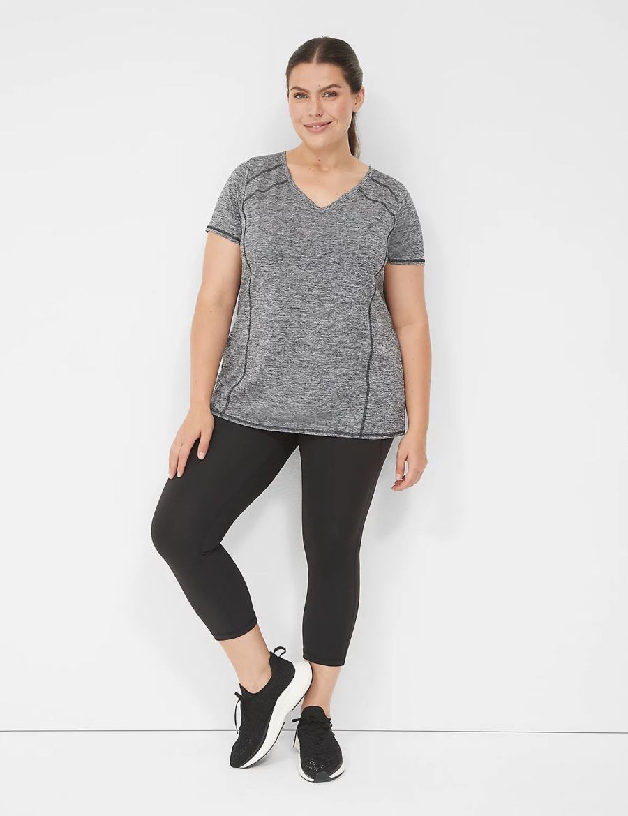 μπλουζακια γυναικεια Lane Bryant LIVI Wicking Active Tee μαυρα | TYD7460HJ