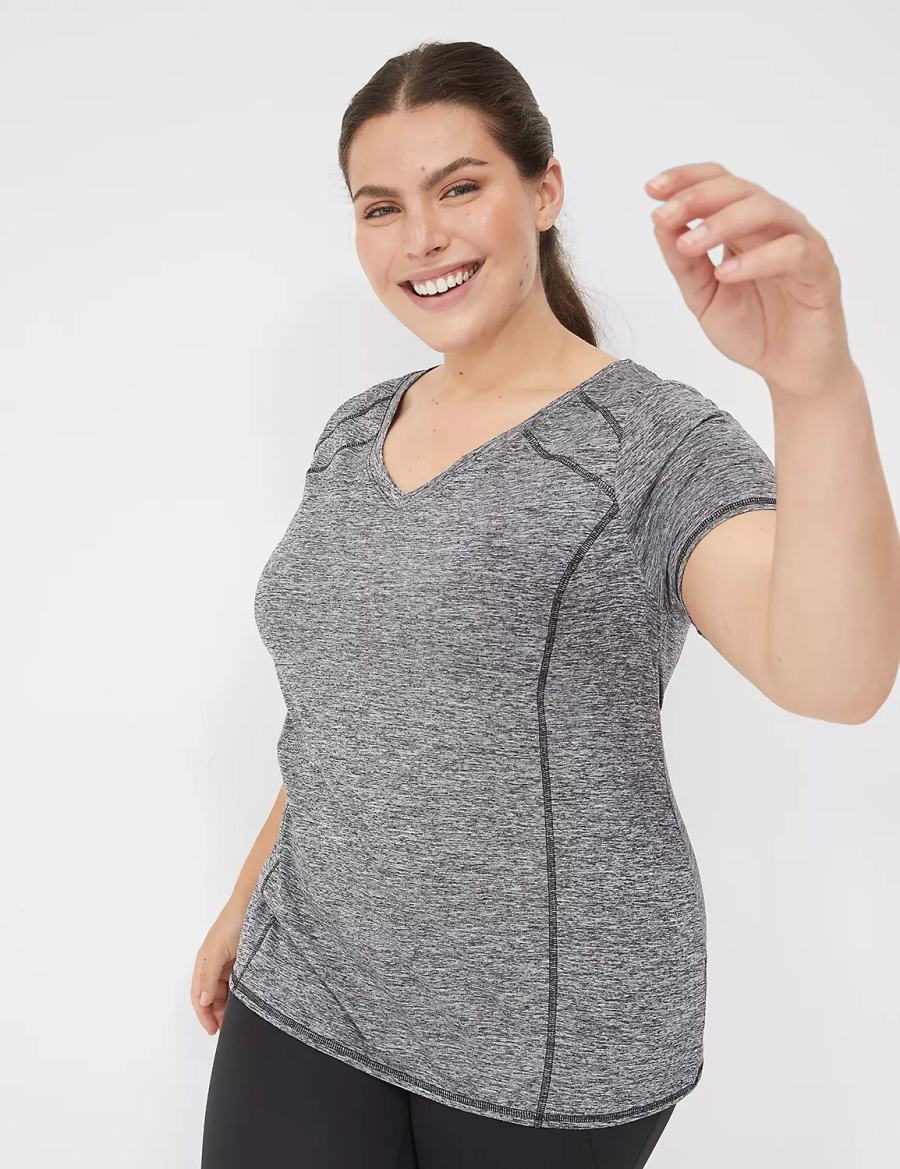 μπλουζακια γυναικεια Lane Bryant LIVI Wicking Active Tee μαυρα | TYD7460HJ