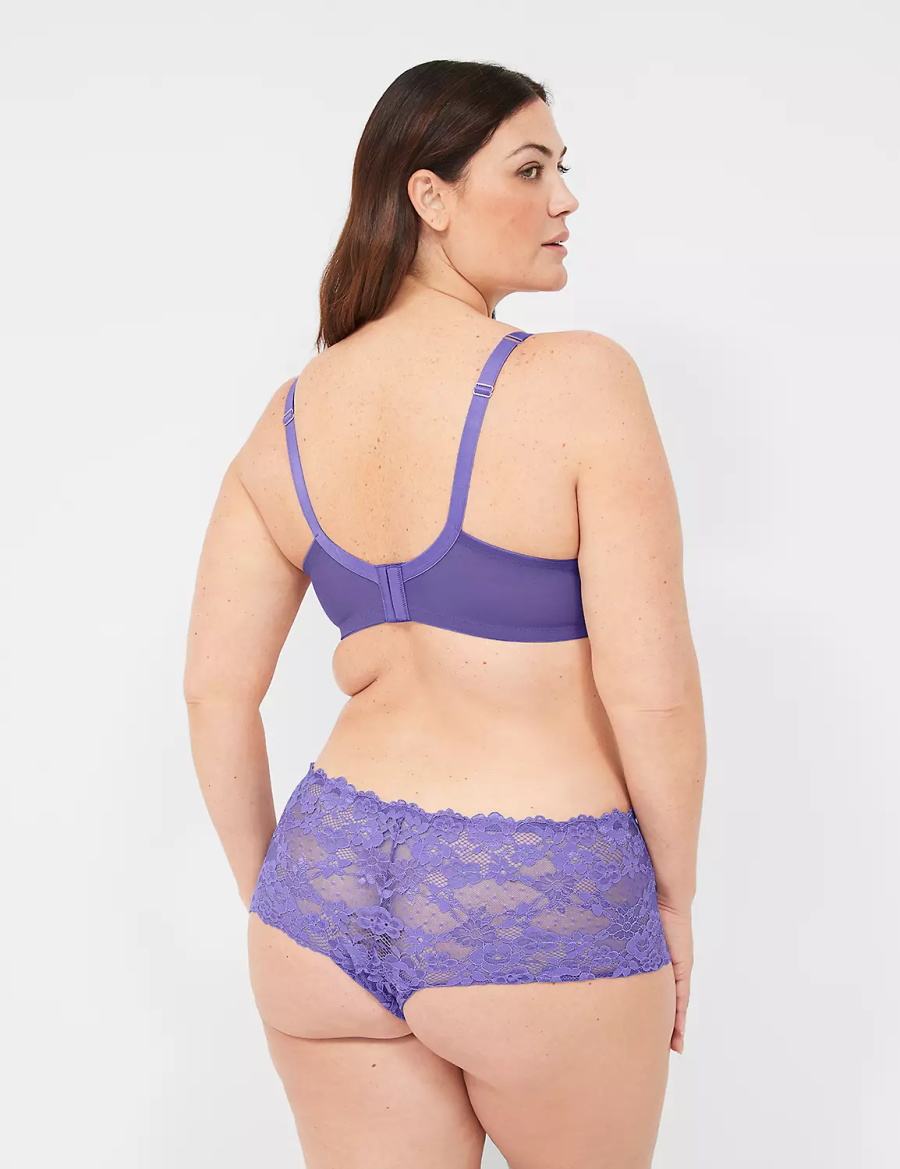 Μπραλέτες γυναικεια Lane Bryant Lace Max Boost Plunge μωβ | TEF8380YF