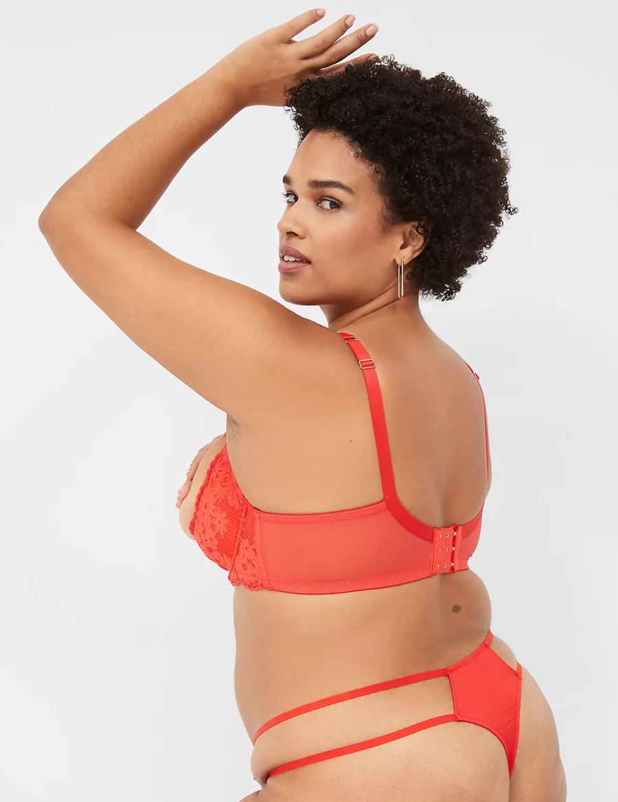 Μπραλέτες γυναικεια Lane Bryant Lace Quarter Cup βαθυ κοκκινα | SRY5661UM