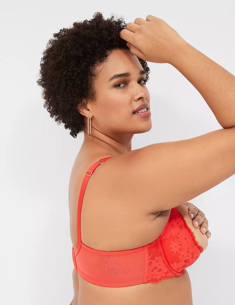 Μπραλέτες γυναικεια Lane Bryant Lace Quarter Cup βαθυ κοκκινα | SRY5661UM