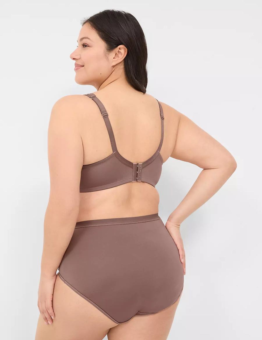 Μπραλέτες γυναικεια Lane Bryant Lace Unlined Full Coverage βαθυ γκρι καφε | JME4644EB