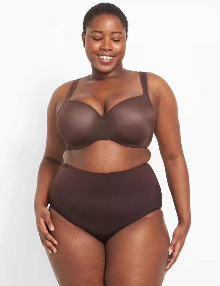 Κιλότα γυναικεια Lane Bryant Level 2 Shaping High-Waist Full σοκολάτα μωβ | RQI9832ER