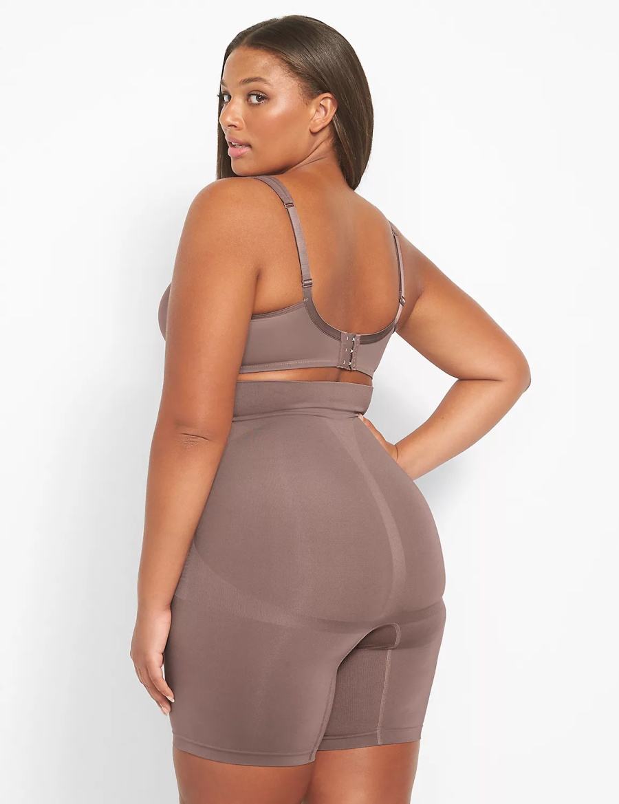 Κιλότα γυναικεια Lane Bryant Level 2 Shaping Ultra High-Waist Short βαθυ γκρι καφε | HHU5090QY