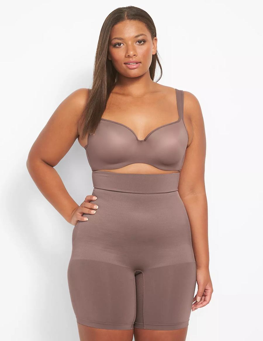 Κιλότα γυναικεια Lane Bryant Level 2 Shaping Ultra High-Waist Short βαθυ γκρι καφε | HHU5090QY