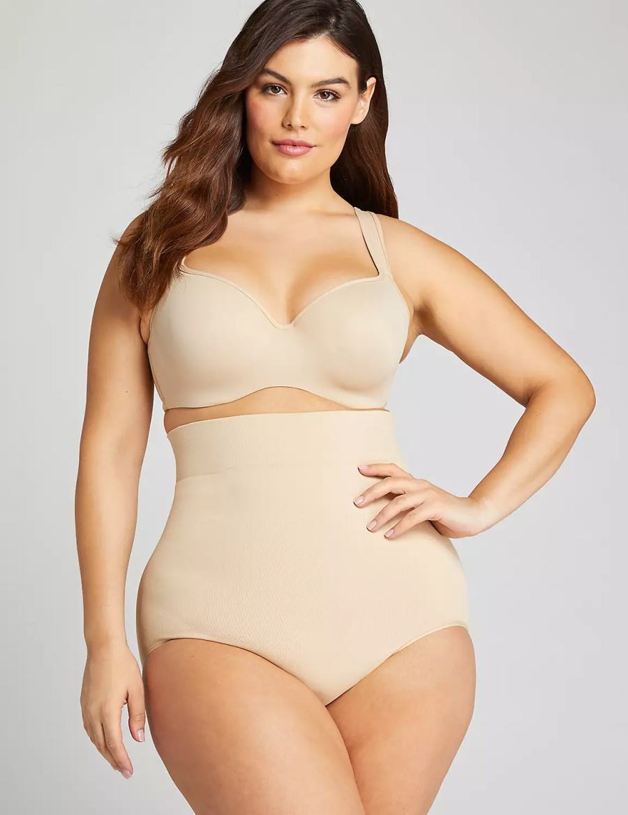 Κιλότα γυναικεια Lane Bryant Level 2 Shaping Ultra High-Waist Brief Μπεζ | HIA582WT