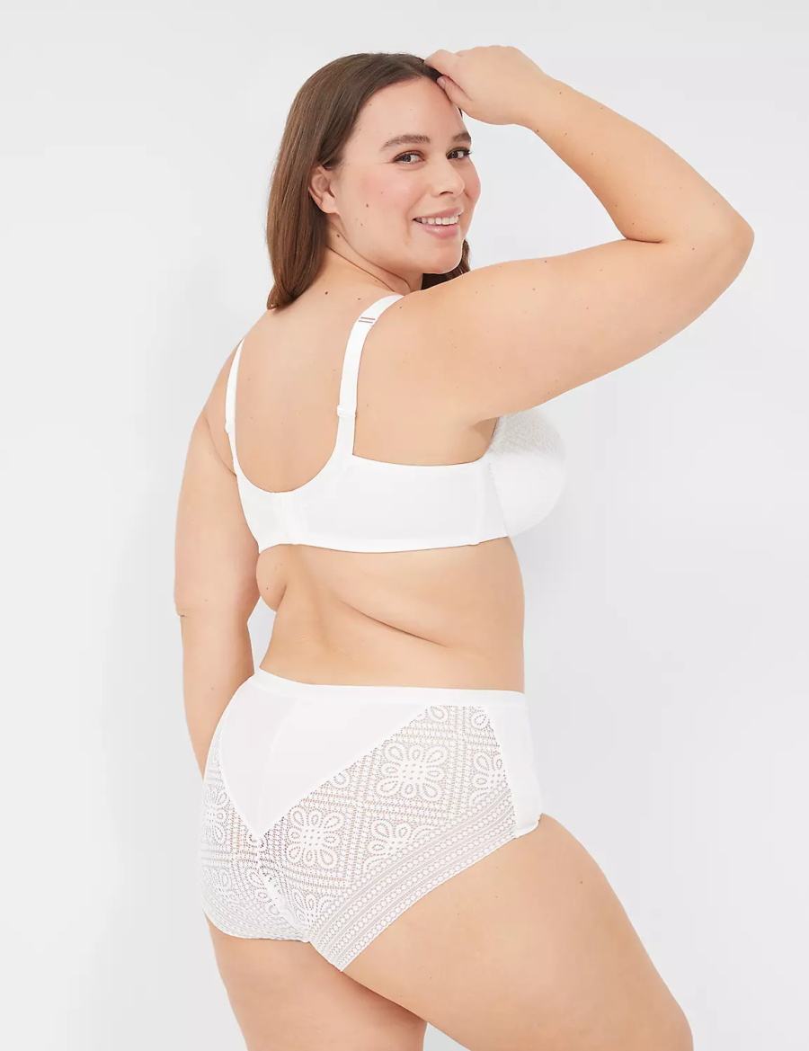 Μπραλέτες γυναικεια Lane Bryant Lightly Lined Full Coverage With Lace ασπρα | ENS6782TU