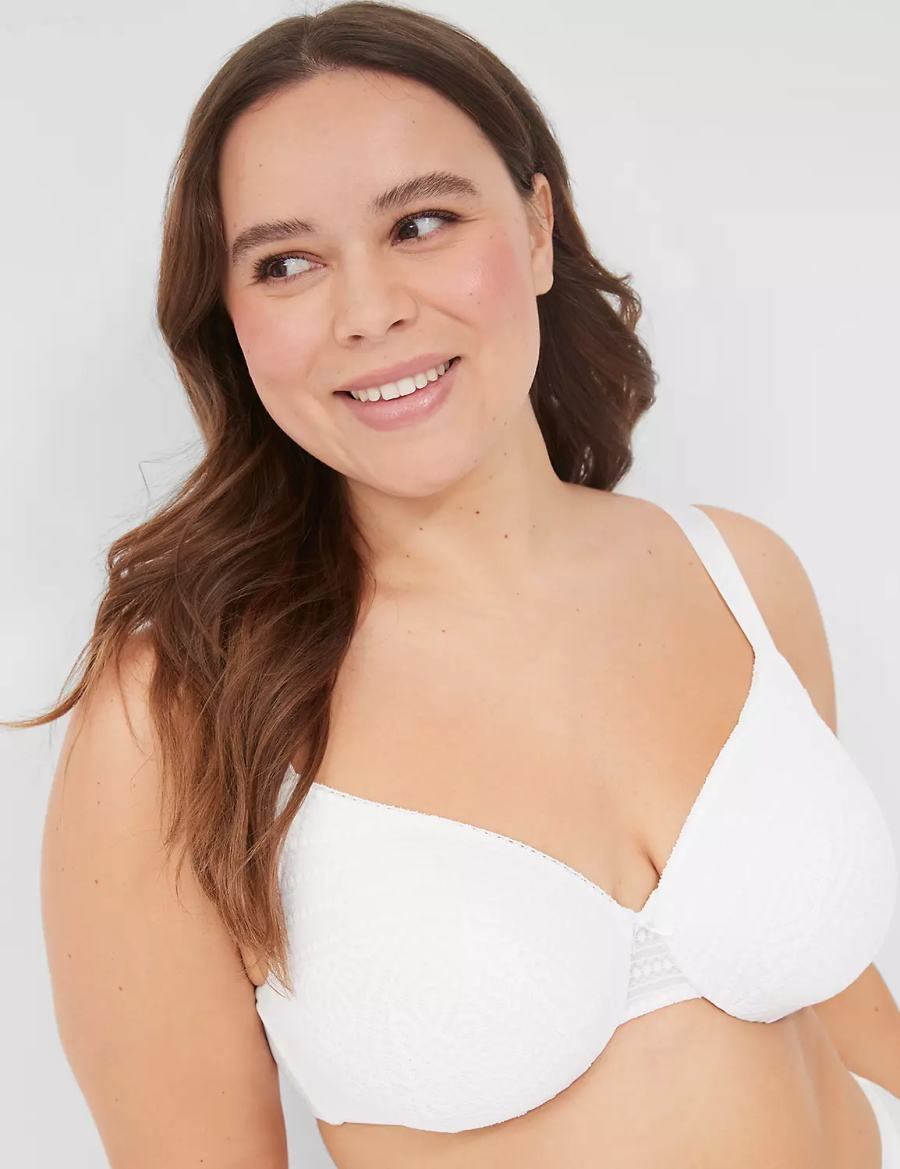 Μπραλέτες γυναικεια Lane Bryant Lightly Lined Full Coverage With Lace ασπρα | ENS6782TU