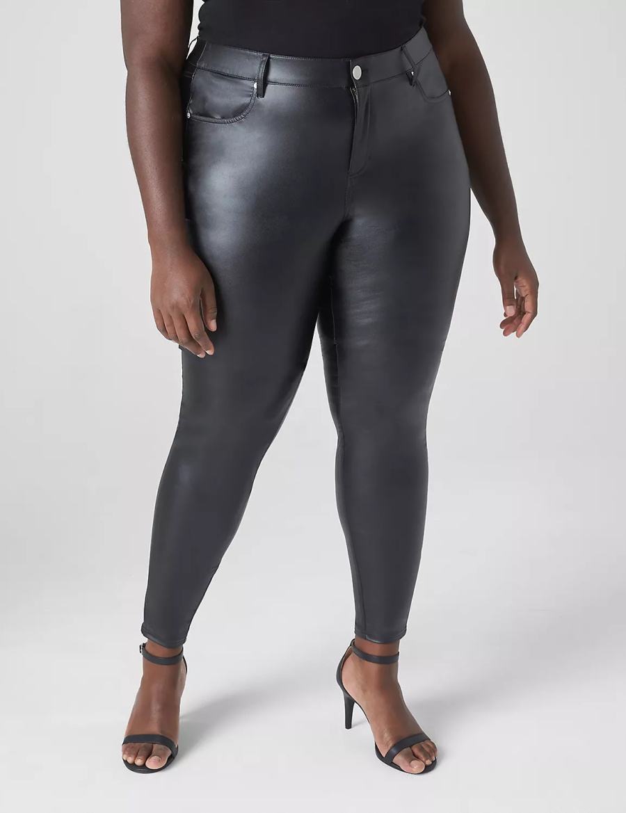 Κολαν γυναικεια Lane Bryant Lightweight Faux-Leather μαυρα | ZBD4711FT