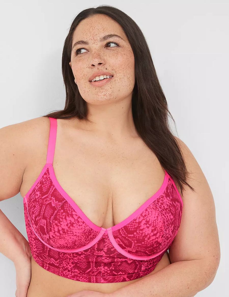 Μπραλέτες γυναικεια Lane Bryant Longline Demi ροζ | WOV6577PX