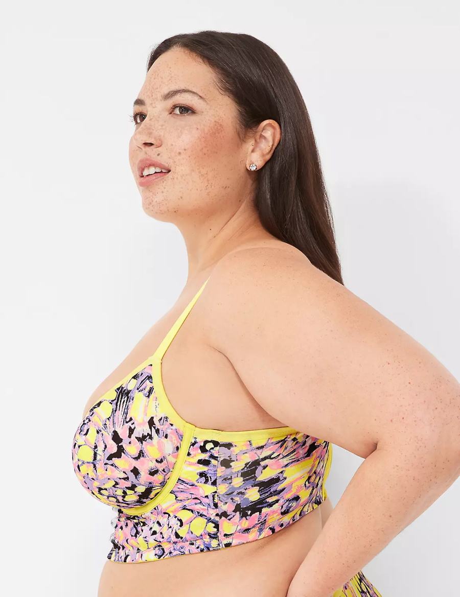 Μπραλέτες γυναικεια Lane Bryant Longline Demi κίτρινα Πολύχρωμο | MWL8271ZW