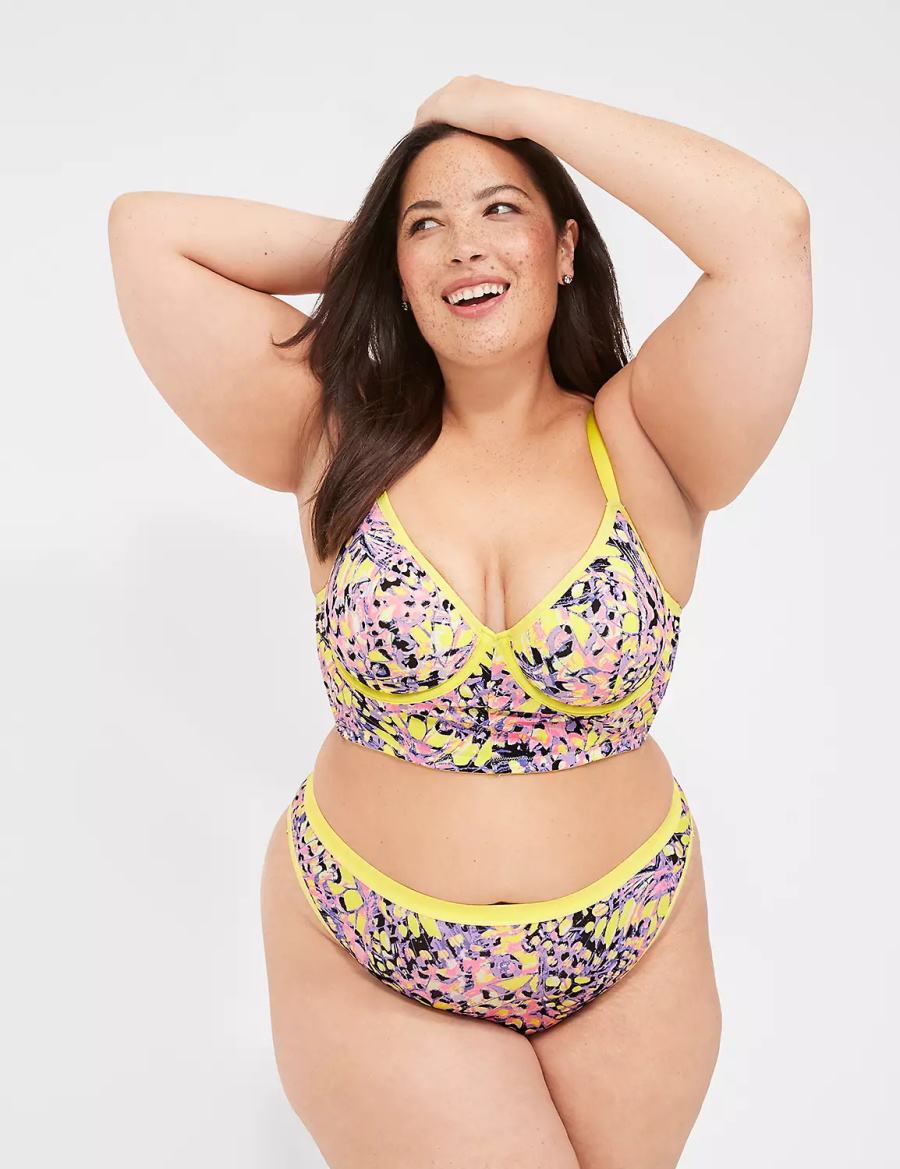 Μπραλέτες γυναικεια Lane Bryant Longline Demi κίτρινα Πολύχρωμο | MWL8271ZW