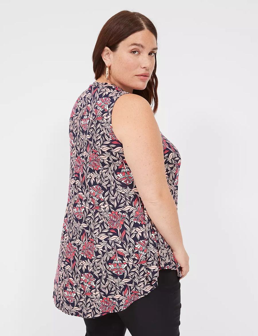 μπλουζακια γυναικεια Lane Bryant Max Swing Sleeveless High-Neck Tunic ροζ κοραλι | EGR1578XF