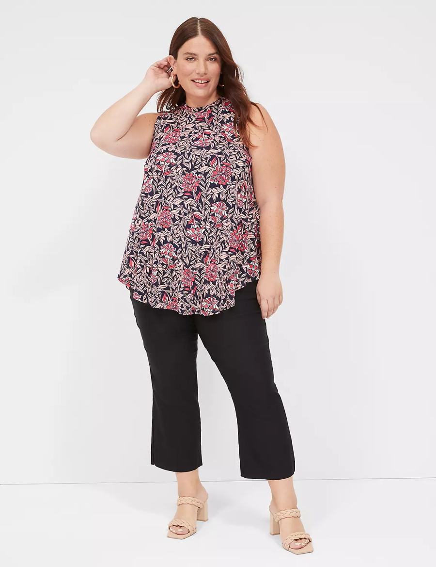 μπλουζακια γυναικεια Lane Bryant Max Swing Sleeveless High-Neck Tunic ροζ κοραλι | EGR1578XF