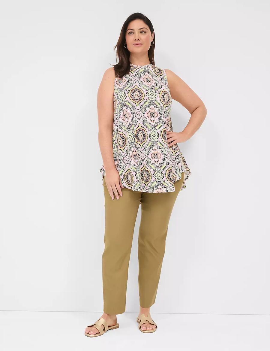 μπλουζακια γυναικεια Lane Bryant Max Swing Sleeveless High-Neck Tunic Πολύχρωμο | EBH4367KI