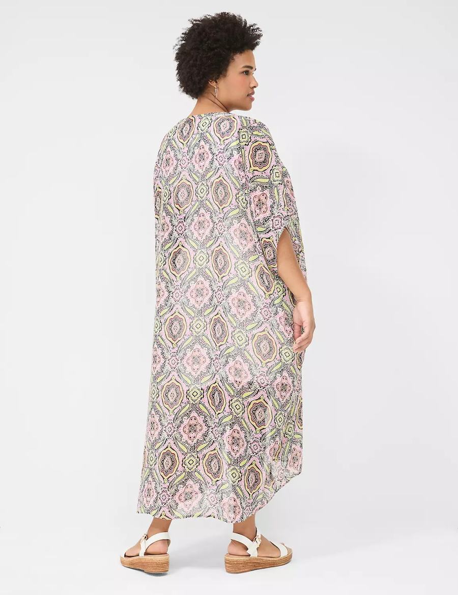 Μπουρνούζι γυναικεια Lane Bryant Maxi Chiffon Overpiece Πολύχρωμο | IMH557BP