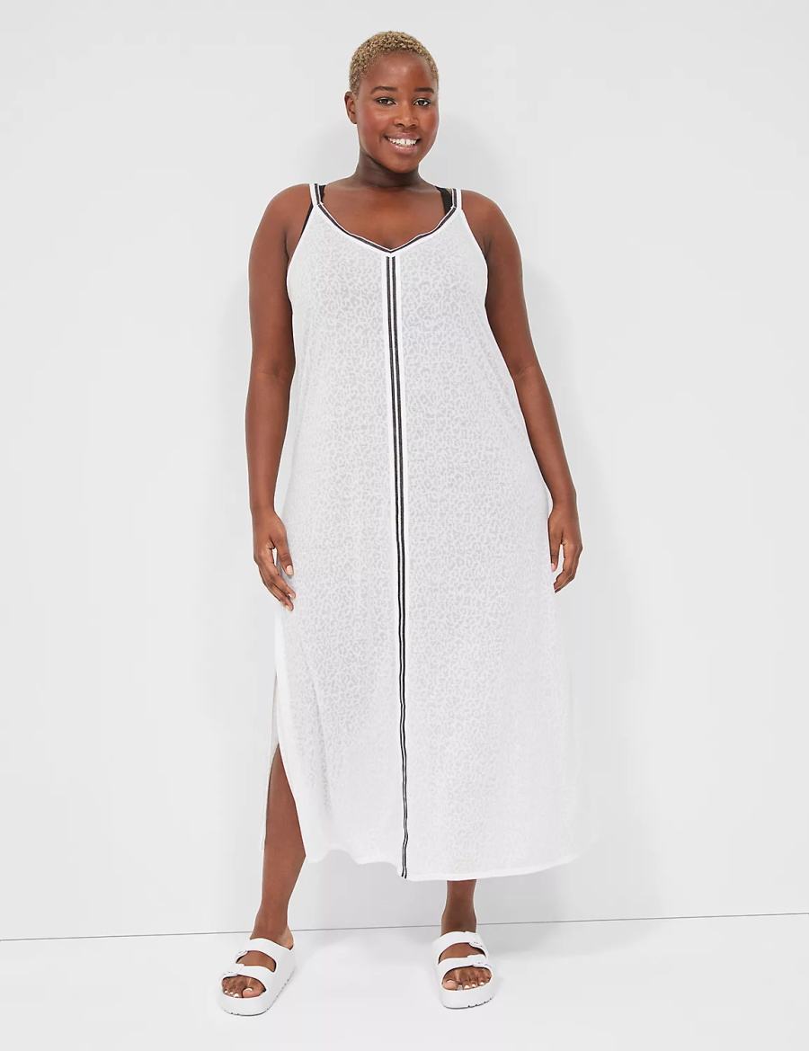 Φορεμα γυναικεια Lane Bryant Maxi Cover-Up ασπρα | LAY166ED