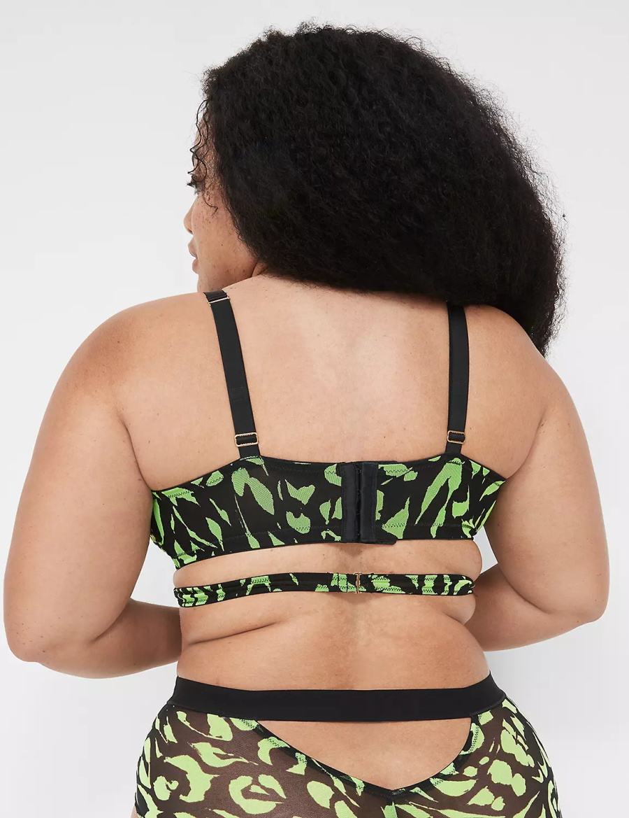 Μπραλέτες γυναικεια Lane Bryant Mesh Crossover Strappy πρασινο | XAI7937LM