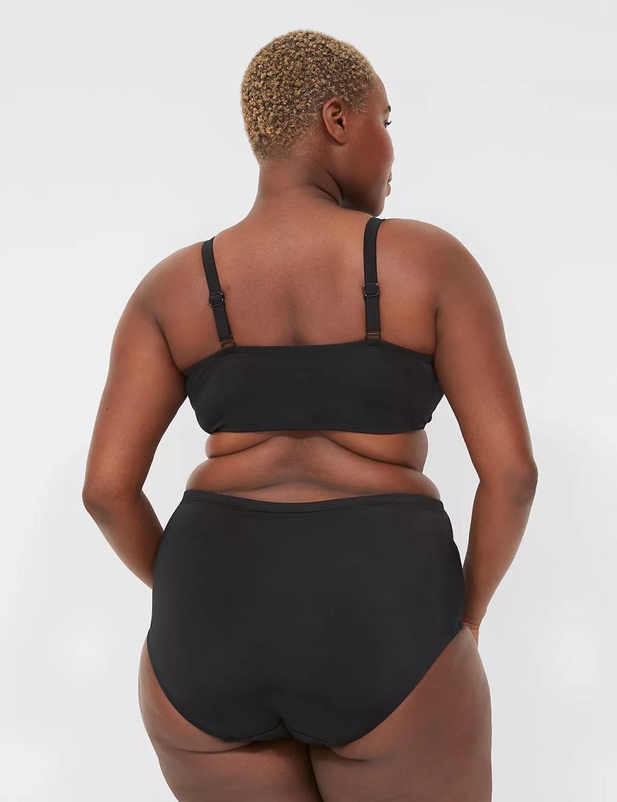 Κιλότα γυναικεια Lane Bryant Mid-Rise Swim μαυρα | LWS876RV