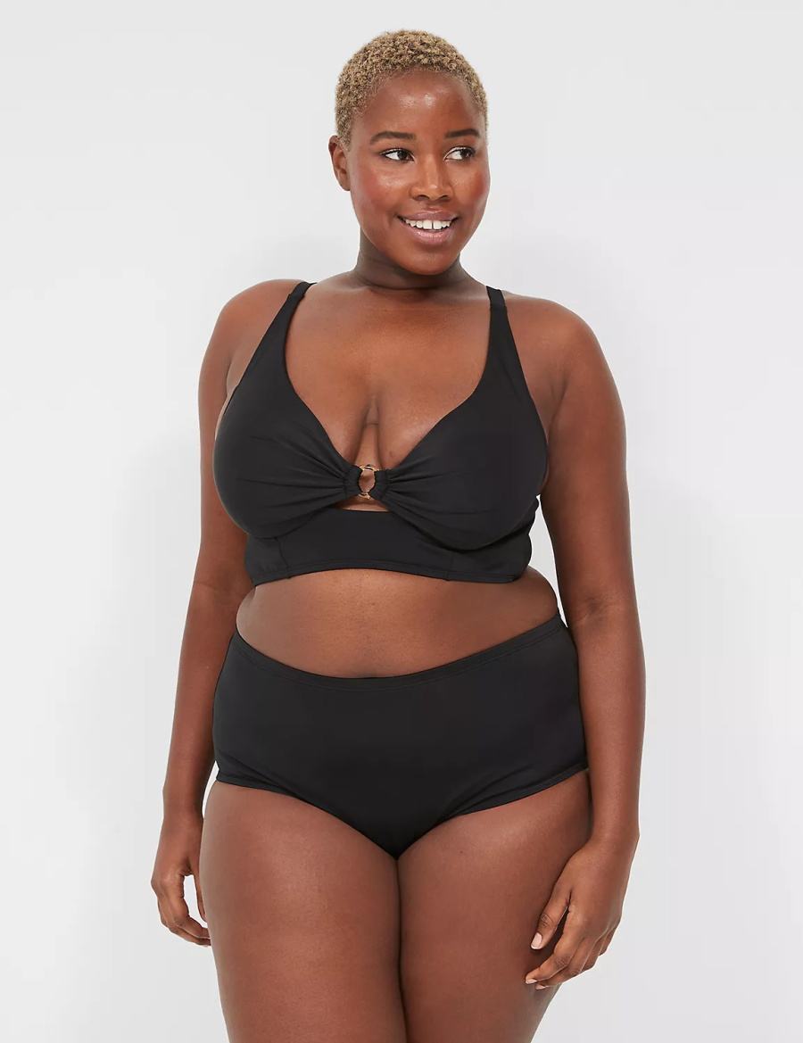 Κιλότα γυναικεια Lane Bryant Mid-Rise Swim μαυρα | LWS876RV