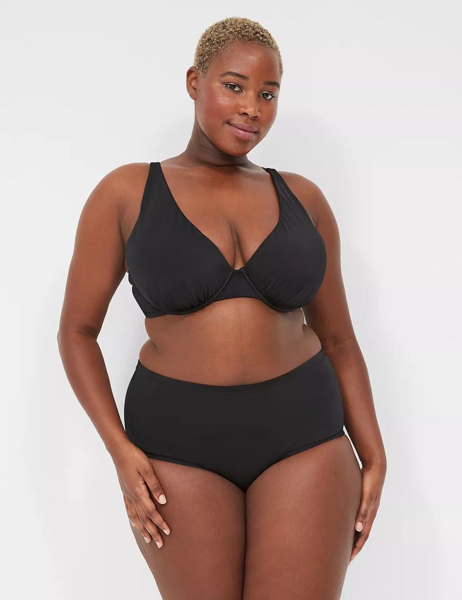 Κιλότα γυναικεια Lane Bryant Mid-Rise Swim μαυρα | LWS876RV