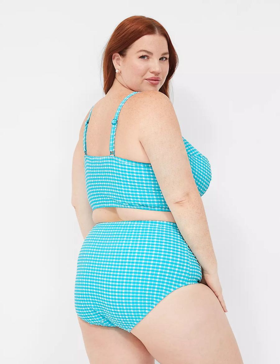 Κιλότα γυναικεια Lane Bryant Mid-Rise Swim μπλε ασπρα | UNO9363TS