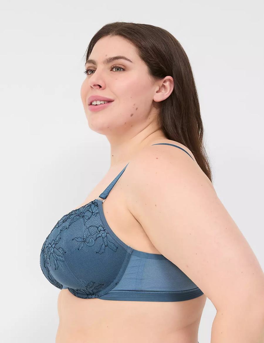 Μπραλέτες γυναικεια Lane Bryant Modern Romance Lightly Lined Demi μπλε γκρι | YFJ8646CH