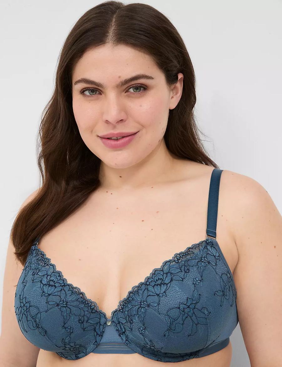 Μπραλέτες γυναικεια Lane Bryant Modern Romance Lightly Lined Demi μπλε γκρι | YFJ8646CH