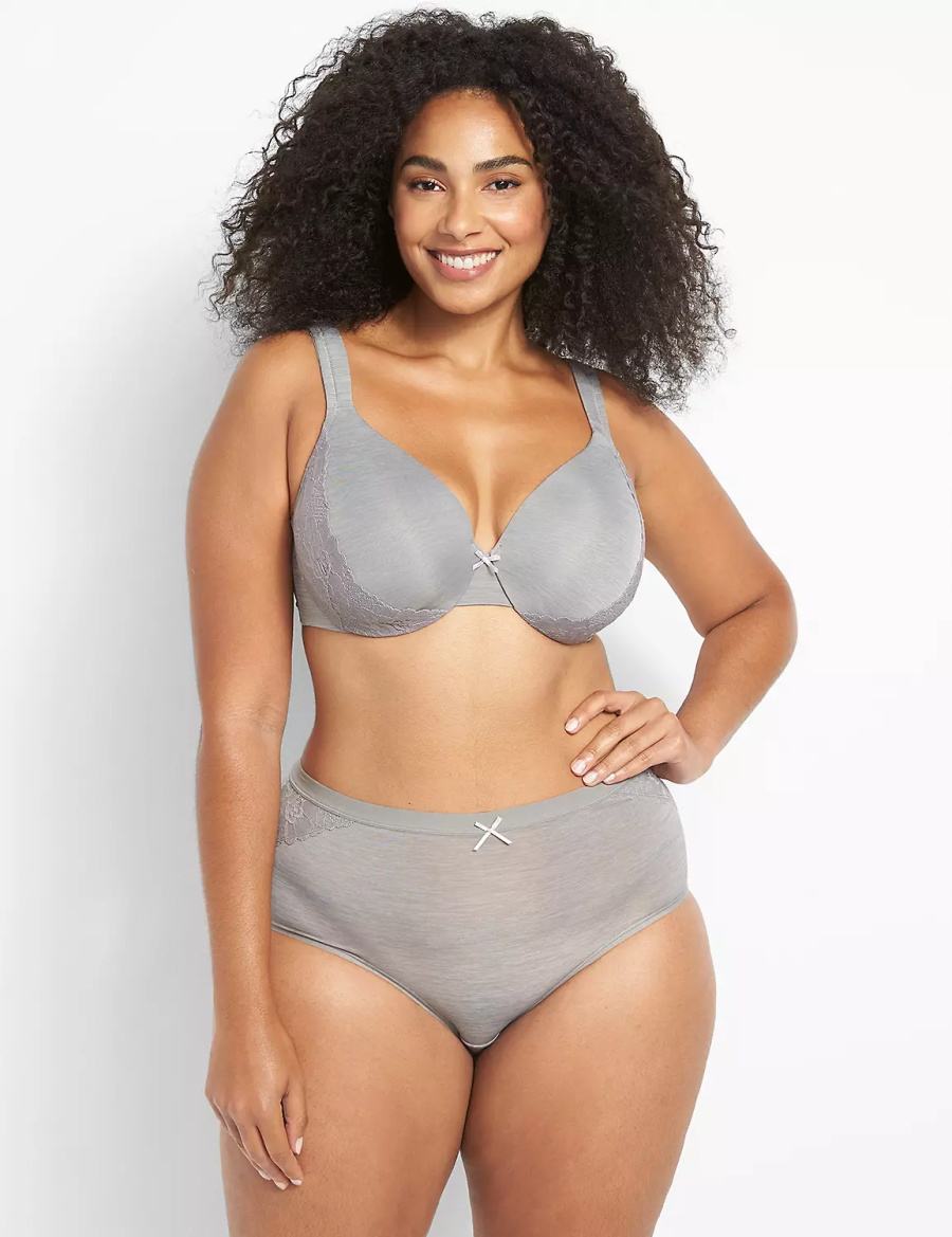 Κιλότα γυναικεια Lane Bryant No-Show Full γκρι | SFN8087SE