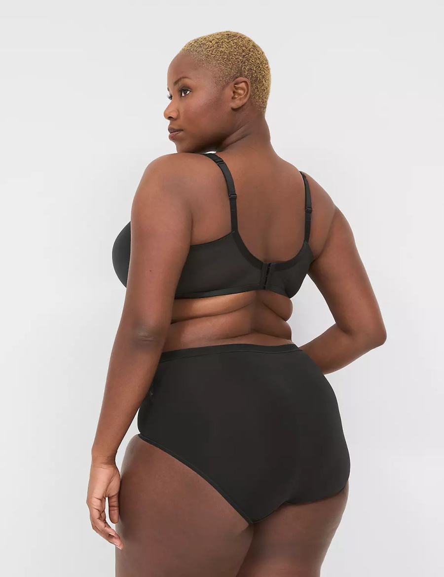 Κιλότα γυναικεια Lane Bryant No-Show Full with Lace μαυρα | YNC7671GS