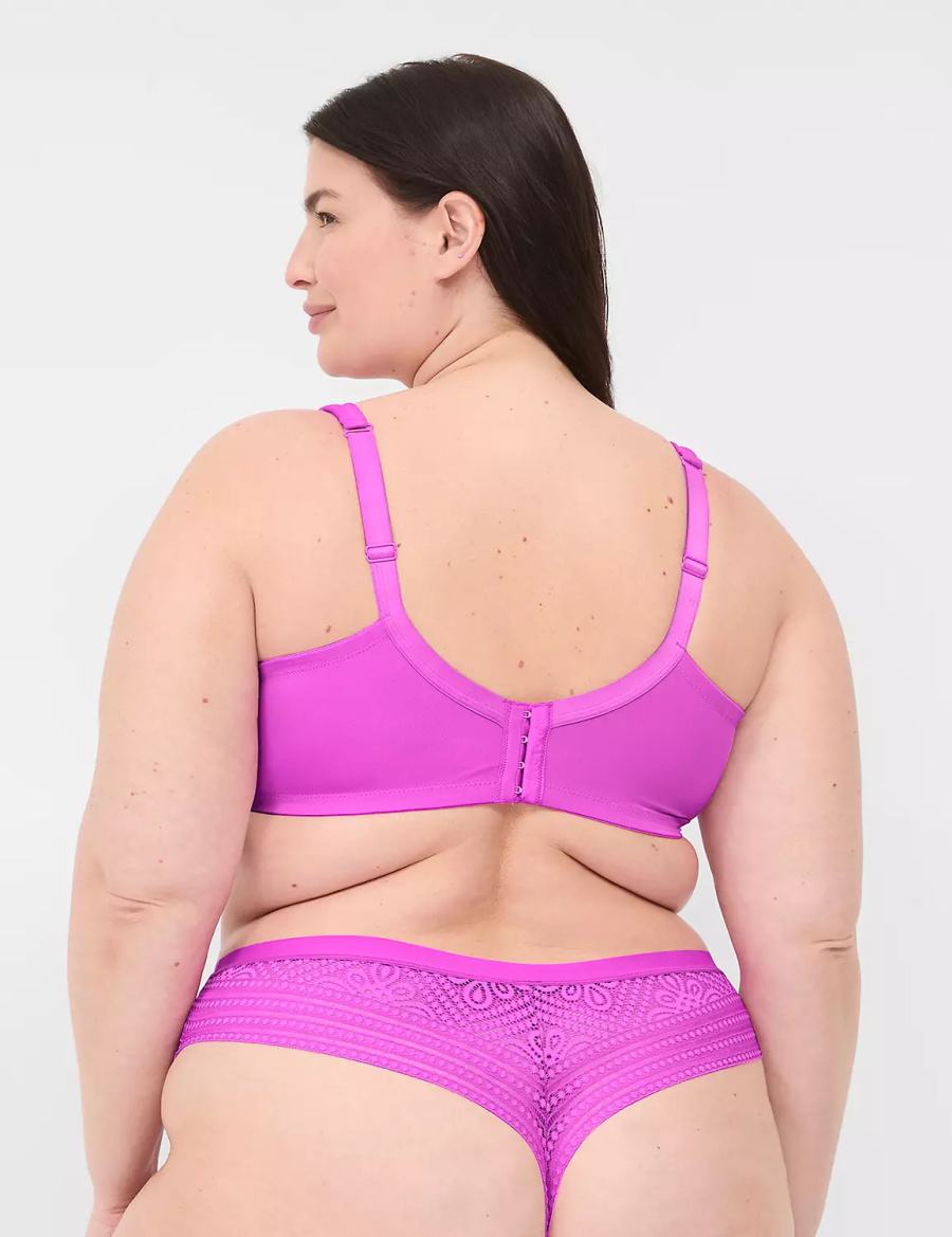 Στριγκάκι γυναικεια Lane Bryant No-Show With Lace Back ανοιχτο μωβ | QTF6058YX