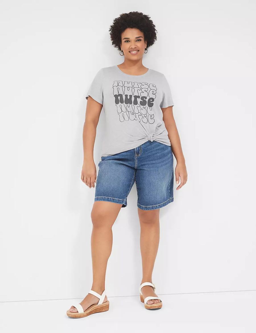 μπλουζακια γυναικεια Lane Bryant Nurse Graphic Tee γκρι | ERH5619UD