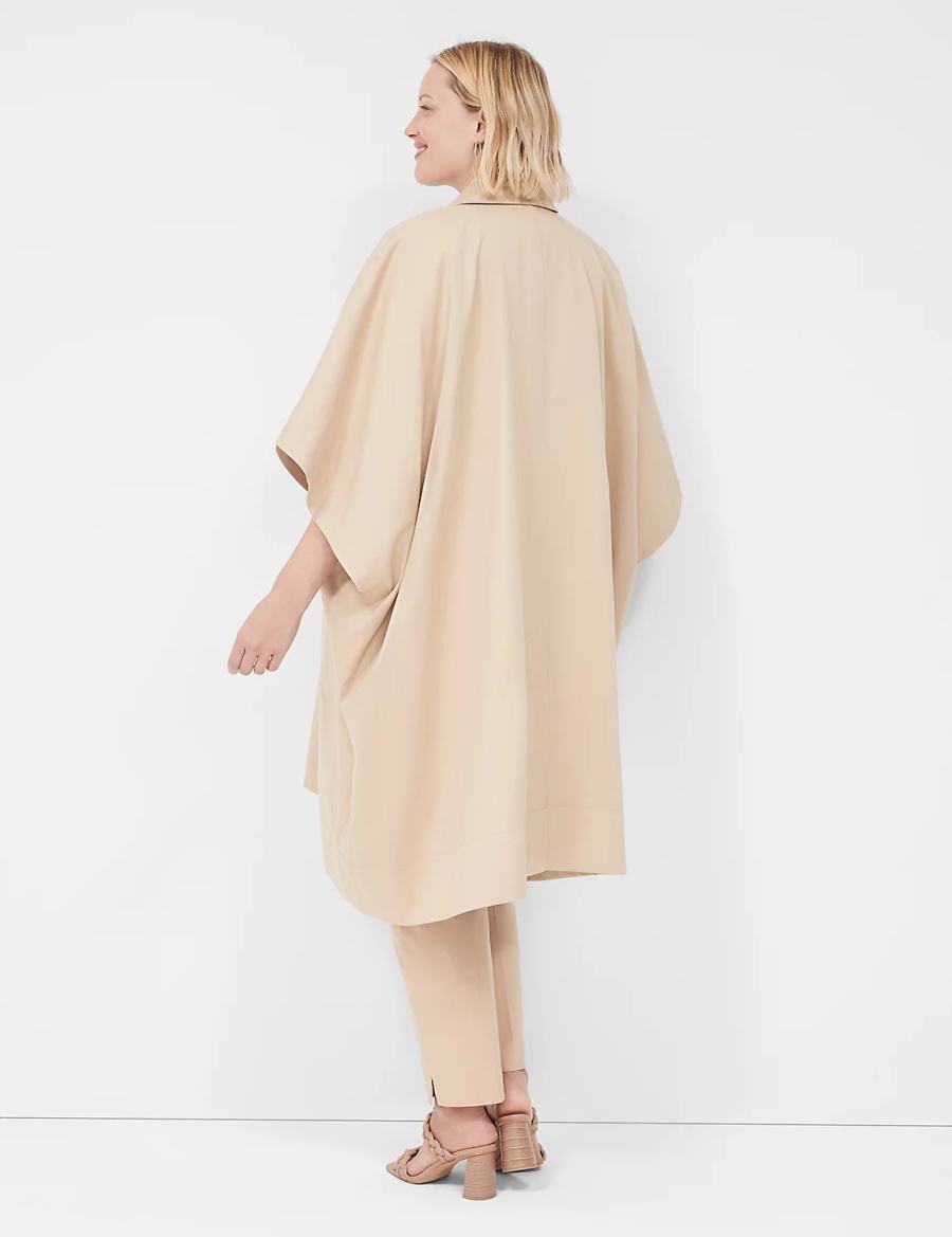 Πόντσος γυναικεια Lane Bryant Oversized Trench Poncho Χακί | AFA7958BG