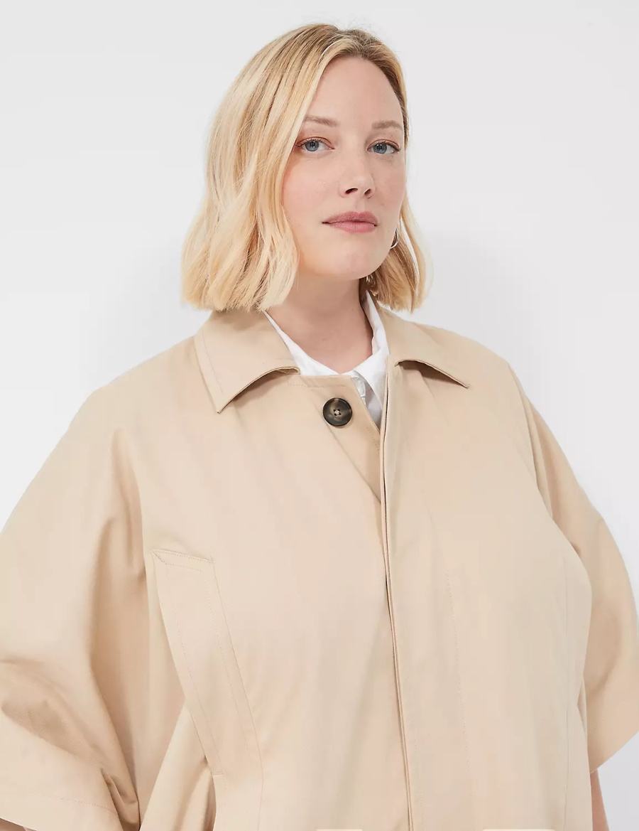 Πόντσος γυναικεια Lane Bryant Oversized Trench Poncho Χακί | AFA7958BG