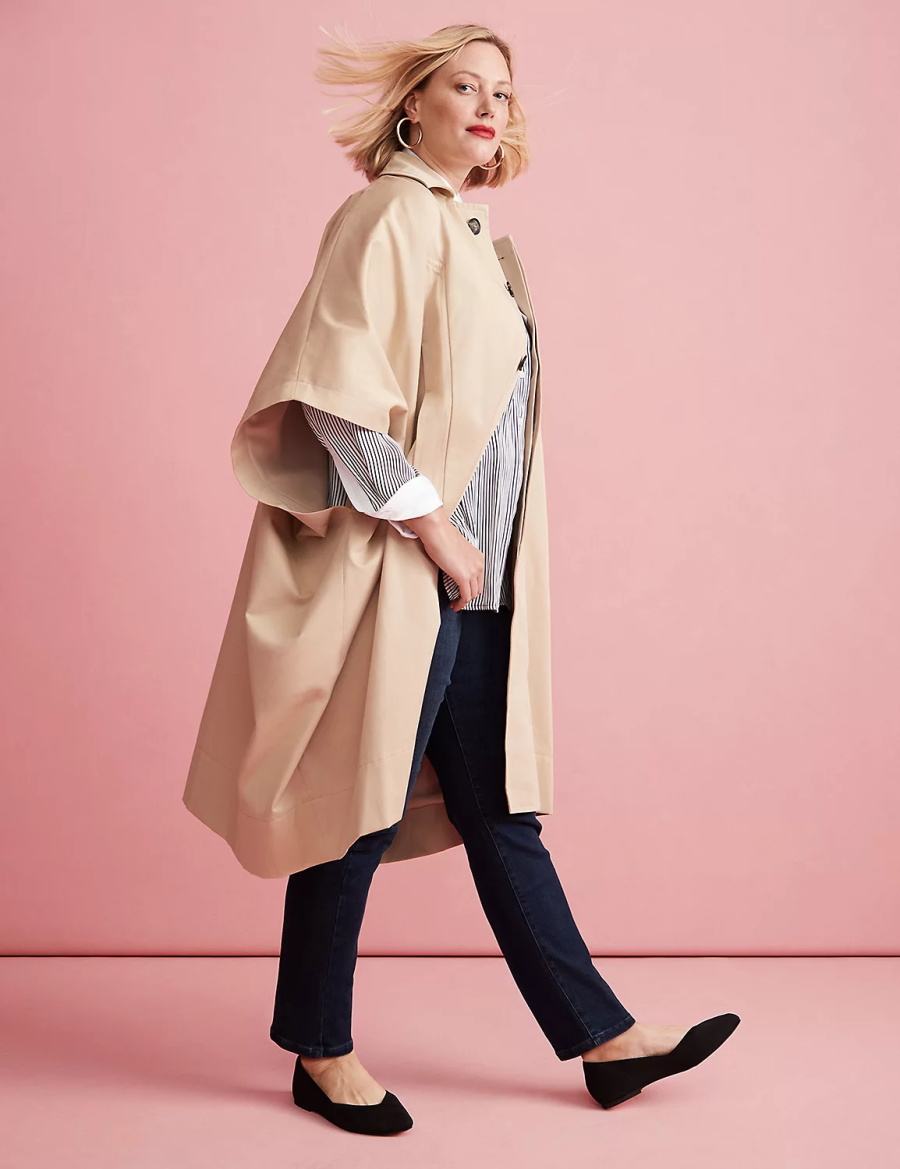 Πόντσος γυναικεια Lane Bryant Oversized Trench Poncho Χακί | AFA7958BG