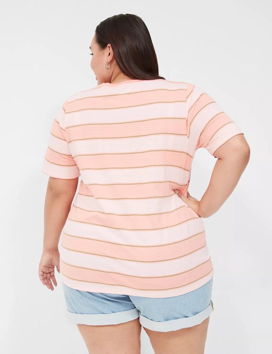 μπλουζακια γυναικεια Lane Bryant Perfect Sleeve Crew-Neck Tee πορτοκαλι | XLH162XV